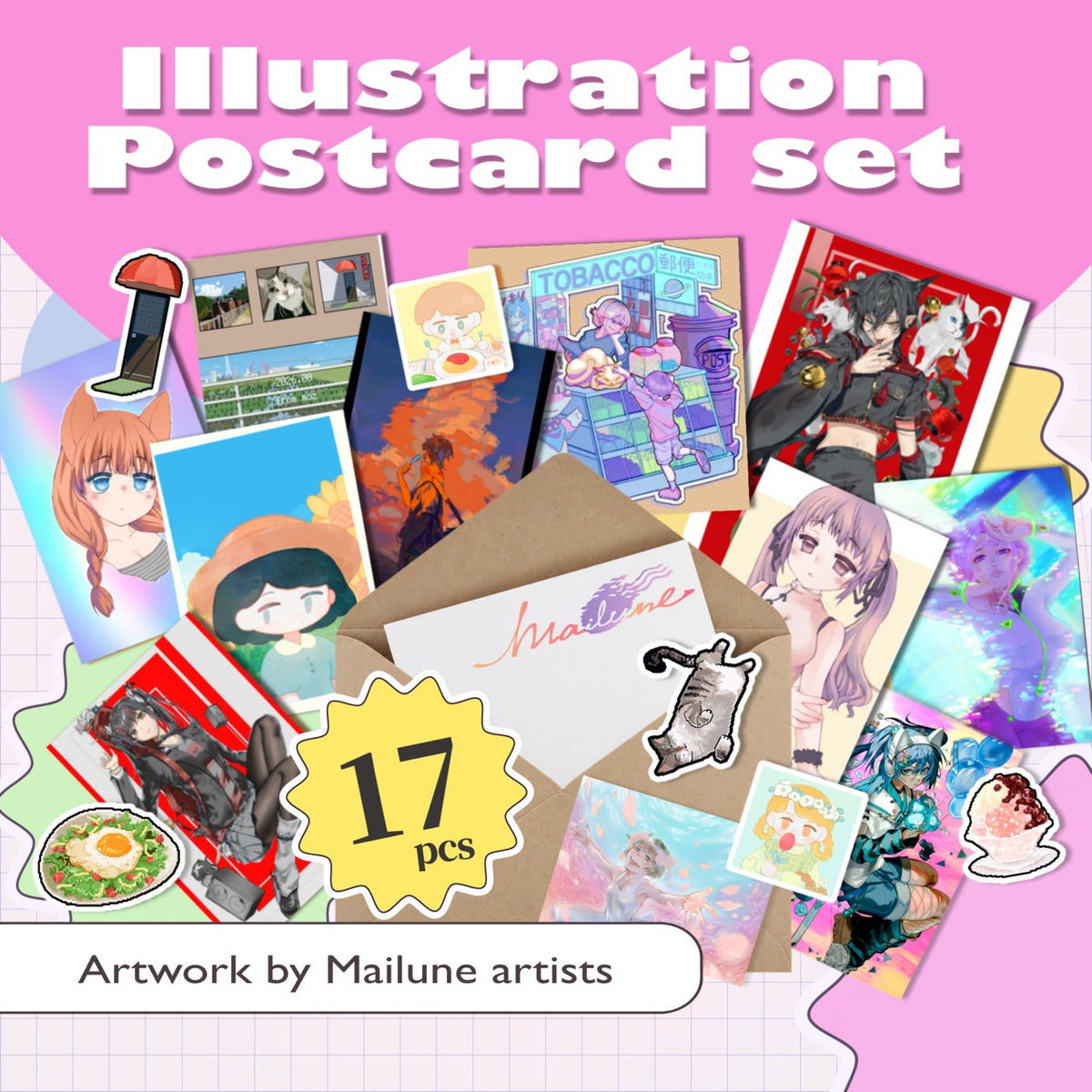 Mailune Pre-Sale Postcard & Sticker Box